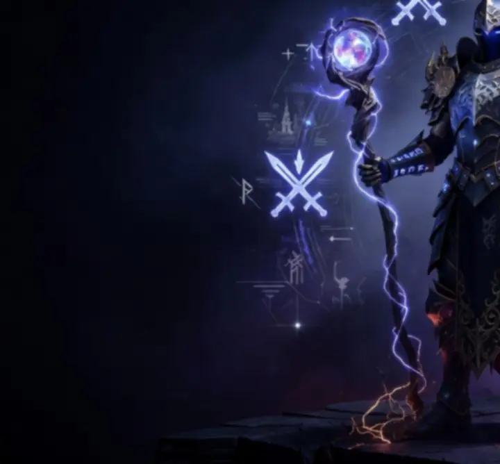 New dark fantasy hero and class reveal, standing on a glowing tactical map.